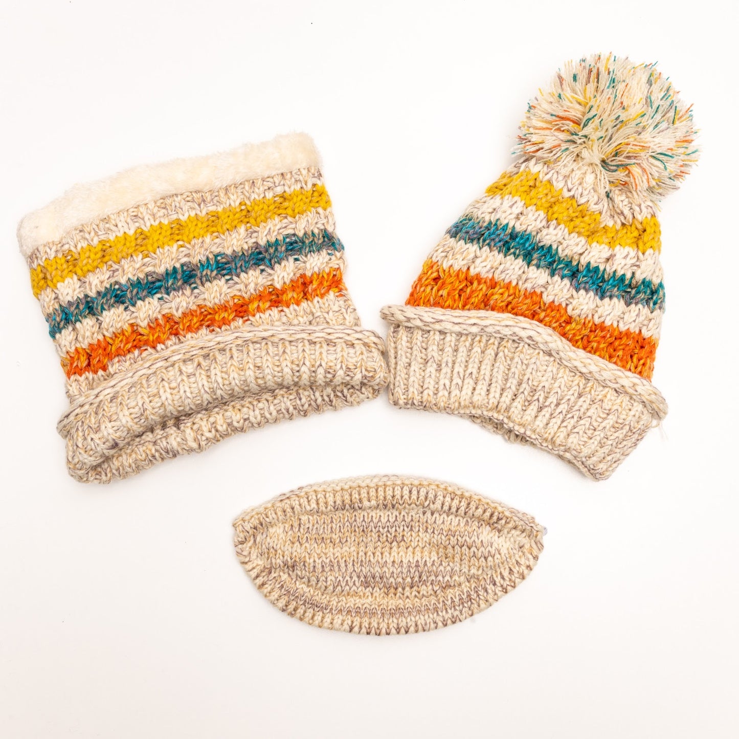 GUGA Pom Beanie Set